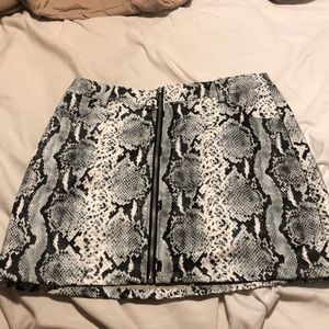 Leather snakeskin skirt